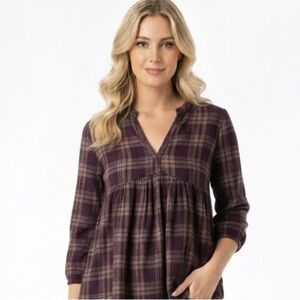 Ellison plaid boho top size small